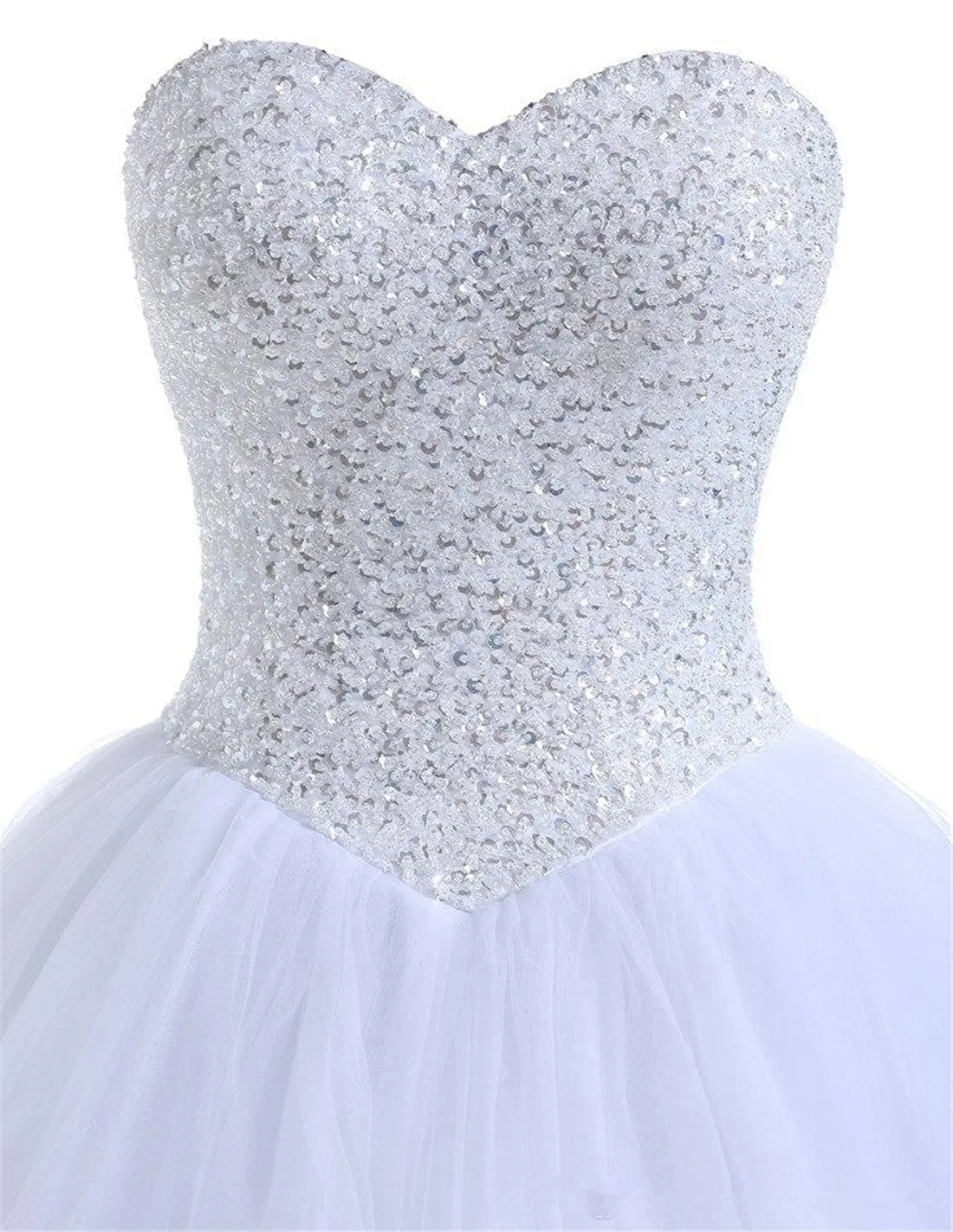 2018 Sexy abito da ballo bianco Abiti Quinceanera con perline Sweet 16 Abito con lacci Lunghezza del pavimento Staccabile vestido para debuttante QC113