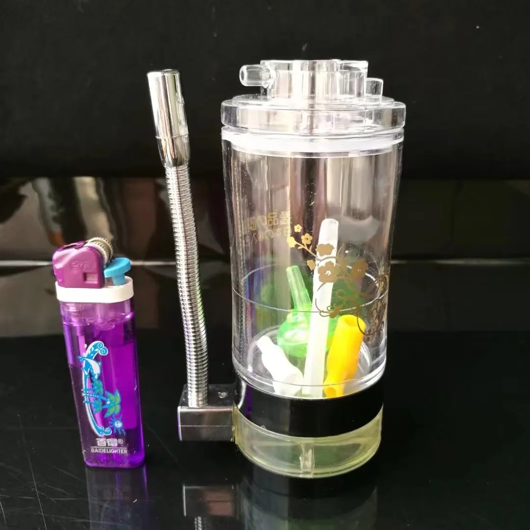 Acrylachtig met alcohollamp pot, nieuwe unieke glazen bongen glazen leidingen waterleidingen waterpijp olie rigs roken met droppe