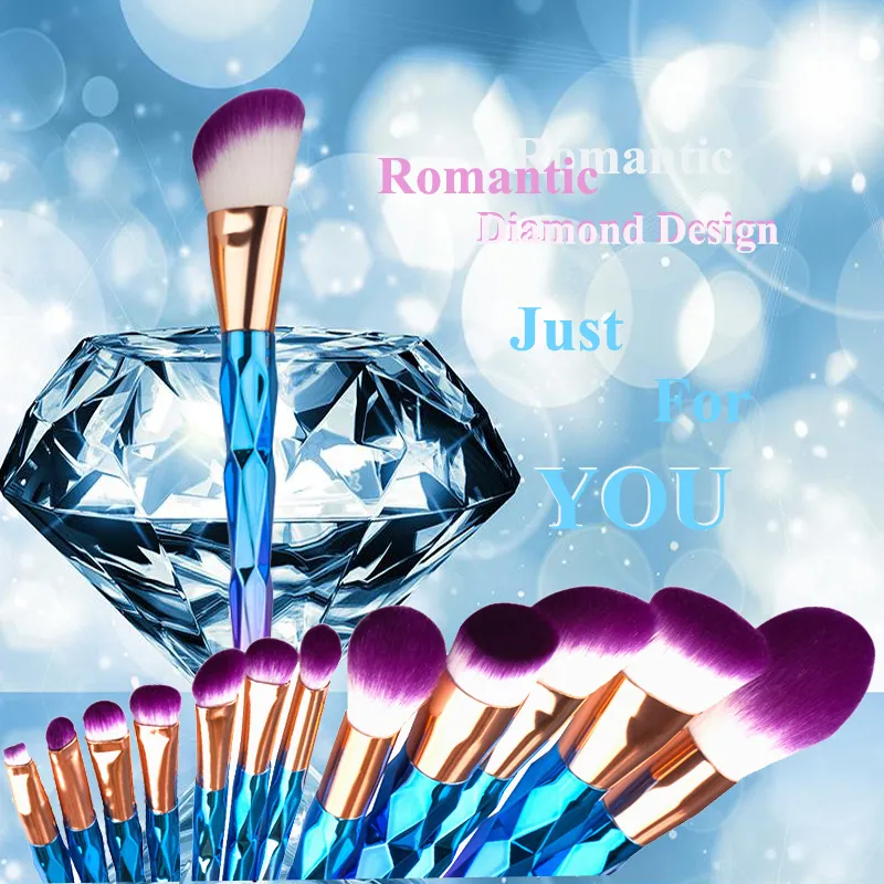 12 stücke Diamant Professionelle Make-Up Pinsel Set Schönheit Kosmetische Lidschatten Lip Pulver Gesicht Pinceis Werkzeuge Kabuki Pinsel Kits