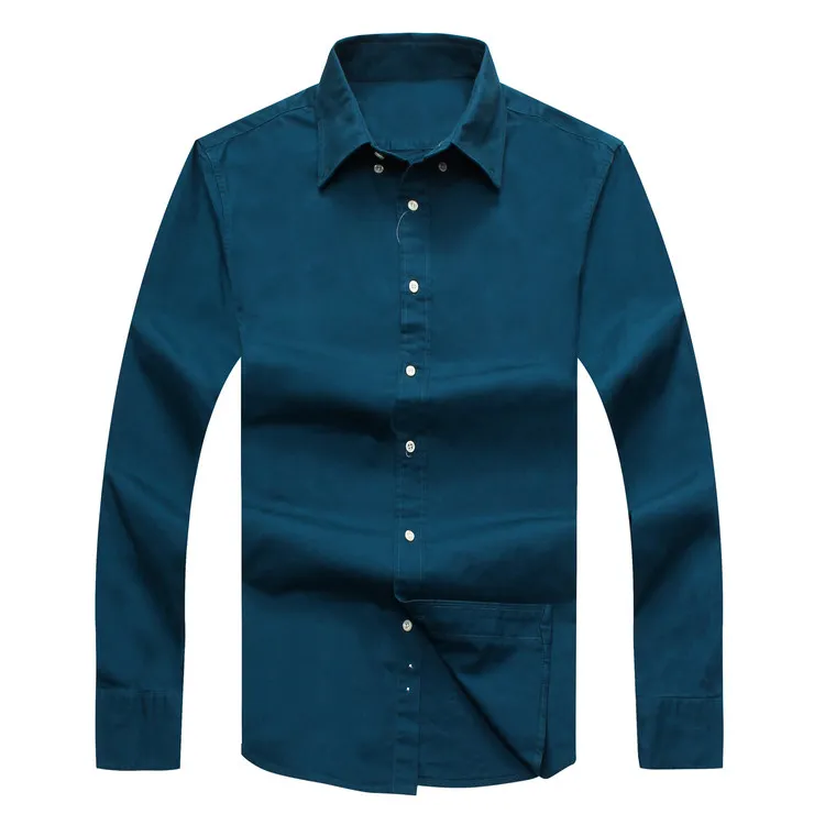 2017 nouvelle automne chemise à manches longues pour hommes chemise en coton polo pour hommes décontracté solide coupe régulière chemises pour hommes mode livraison gratuite