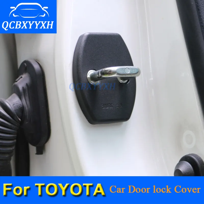 4 pçs / lote Tampa Da Fechadura Da Porta Do Carro de Proteção Para Toyota Corolla Camry Highlander RAV4 Vios Prado Fechadura Da Porta Do Carro Decoração Tampa Auto