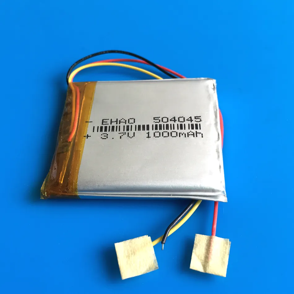3.7V 1000mAh 504045 리튬 폴리머 리 포 충전식 배터리 리튬 이온 셀에 대 한 GPS PSP 포켓 전자 책 블루투스 레코더 펜