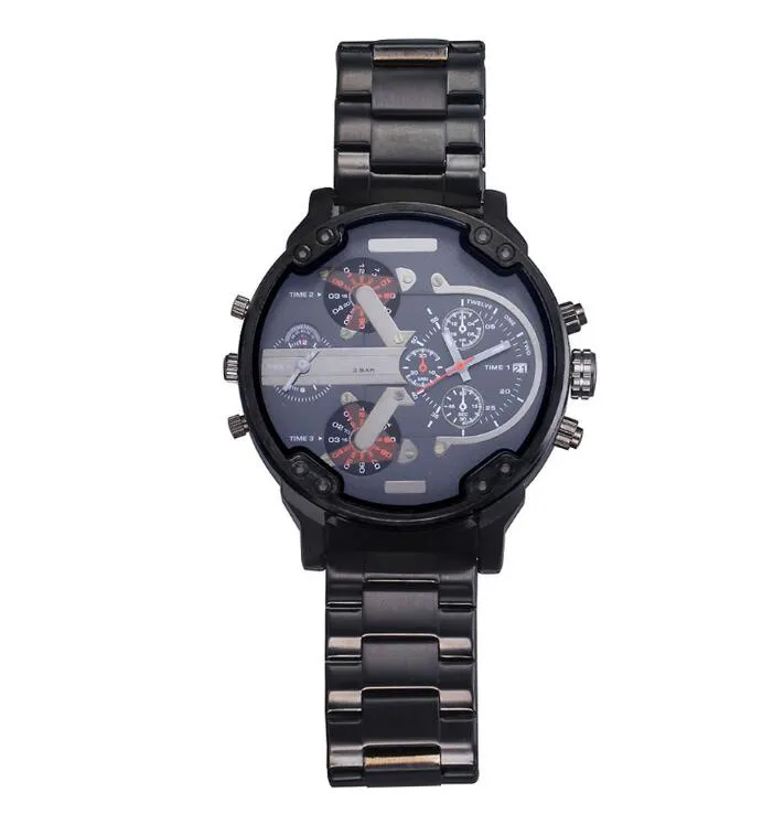 Modemarke 7315 Herren-Armbanduhr mit großem Gehäuse, Edelstahlband, Quarzuhrwerk
