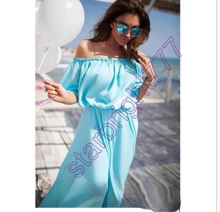 Abiti estivi la famiglia abbinati maxi chiffon solido Abiti la madre e la figlia Look la famiglia Abbigliamento Abito da spiaggia mamma e figlia