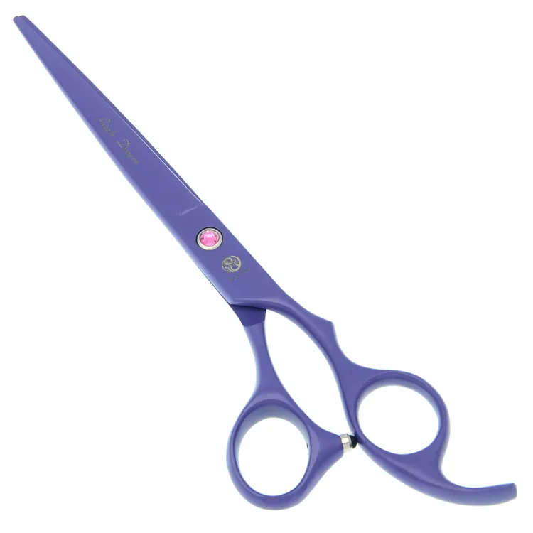 7.0 Polegada Dragão Roxo Pet Profissional Tesoura para Dog Grooming Tesoura De Corte Emagrecimento Tesoura Curvo Shears Puppy Suprimentos, LZS0373