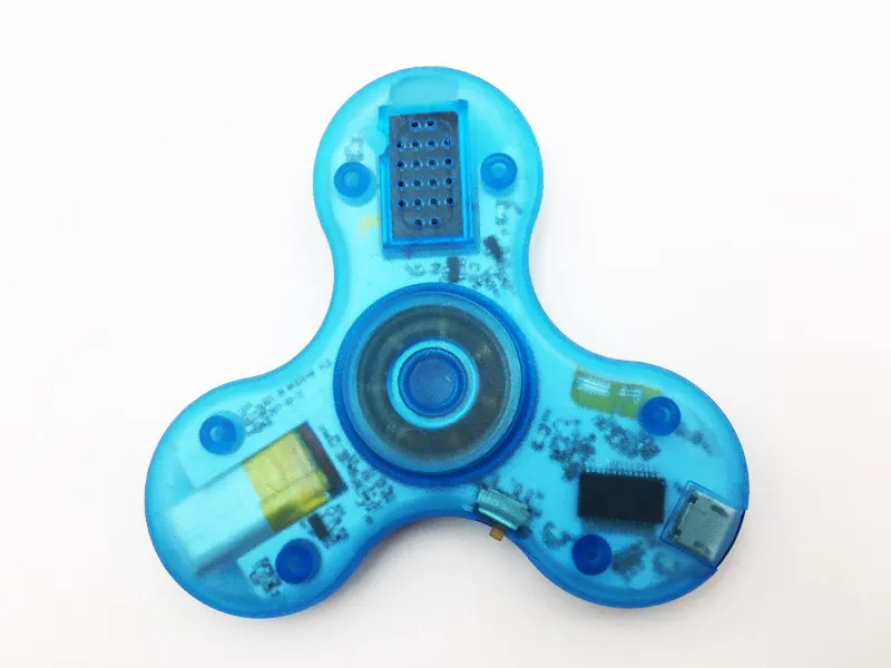 Nuovo cristallo Bluetooth Audio Fidget Spinner Toys mano Spinners LED Light Charger USB Pulsante Interruttore EDC Finger giocattoli di ansia decompressione