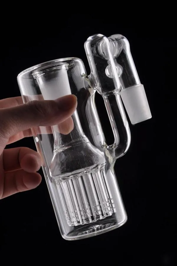 18mm Yeni Var Saf Cam 12 Kol Ağacı Ashcatcher Su Recycler Petrol Teçhizat açısı Cam Boru Su Cam Bongs