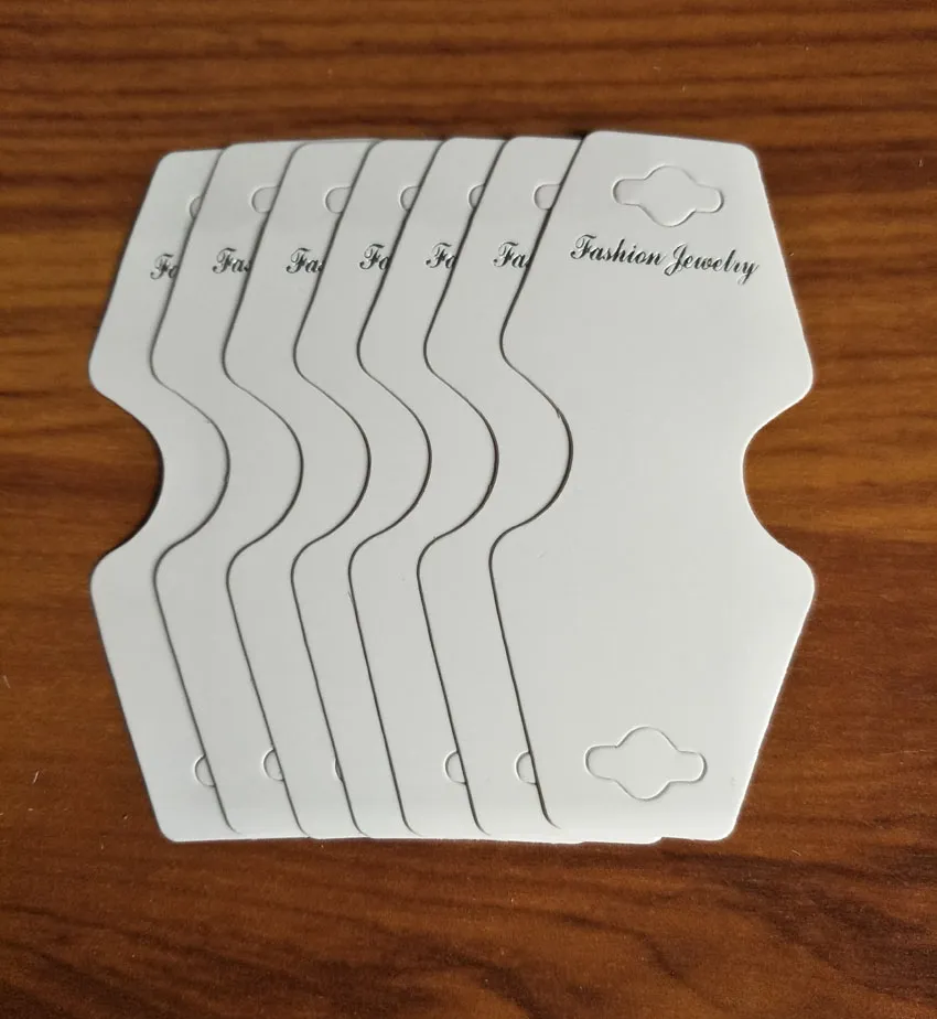 200 Adet beyaz diy kartları boş kolye kartları yüksek kaliteli kağıt takı ambalaj Bileklik Bileklik ekran kolye standı etiketleri asmak