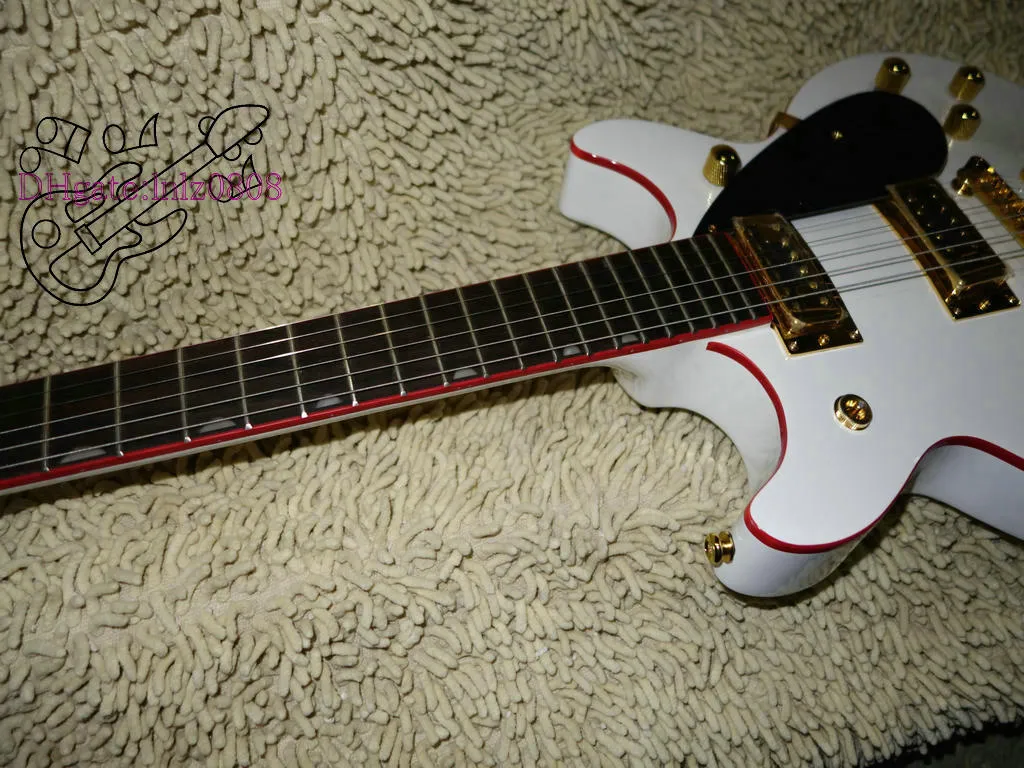 La più recente chitarra elettrica Custom Shop 6128T IN bianco con sistema tremolo OEM dalla Cina