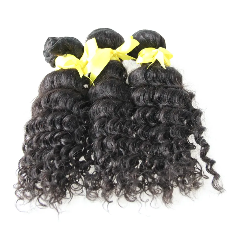 Onda profunda Remy Cabelo Bundles 300g cabelo virgem brasileiro 3 pacotes de Cor Natural 3 Pcs extensões de cabelo humano