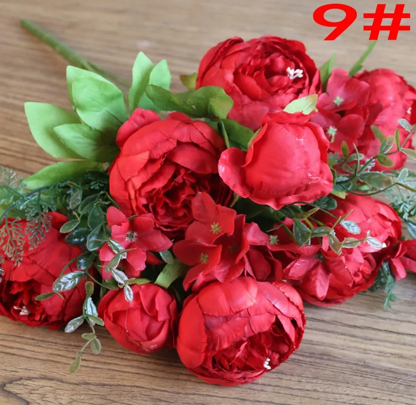 1 bouquet 8 teste vintage peonia artificiale fiore di seta matrimonio decorazioni la casa fiori finti di alta qualità peonia