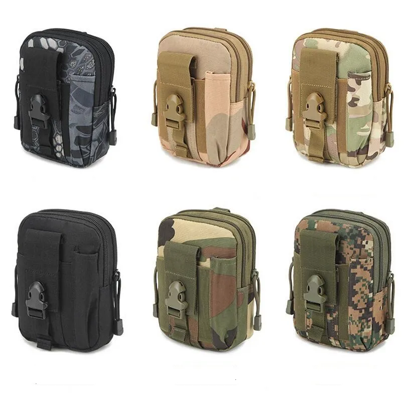 Cartera táctica militar a la cadera para hombre, bolsillo para deportes al aire libre, cinturón informal, funda para teléfono, bolsa de camuflaje del ejército