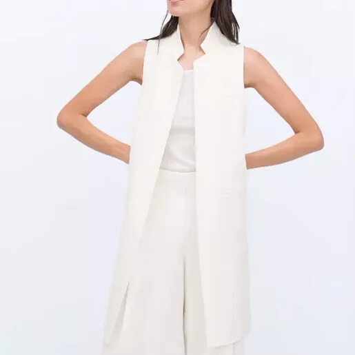 Chaleco blanco 2025 largo