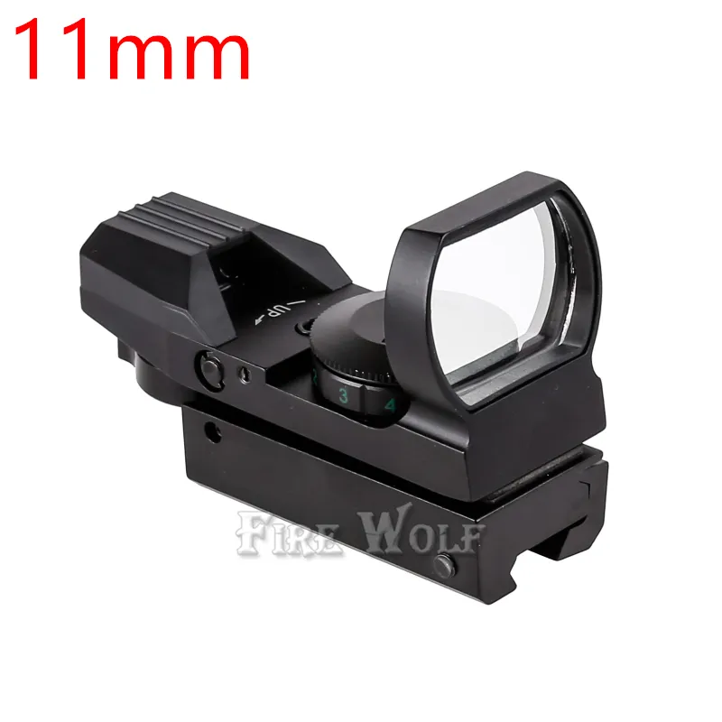 Fire Wolf Hunting Tactical 20mm eller 11mm Holographic 1x22x33 Reflex Red Green Dot Sight Scope for Hunting