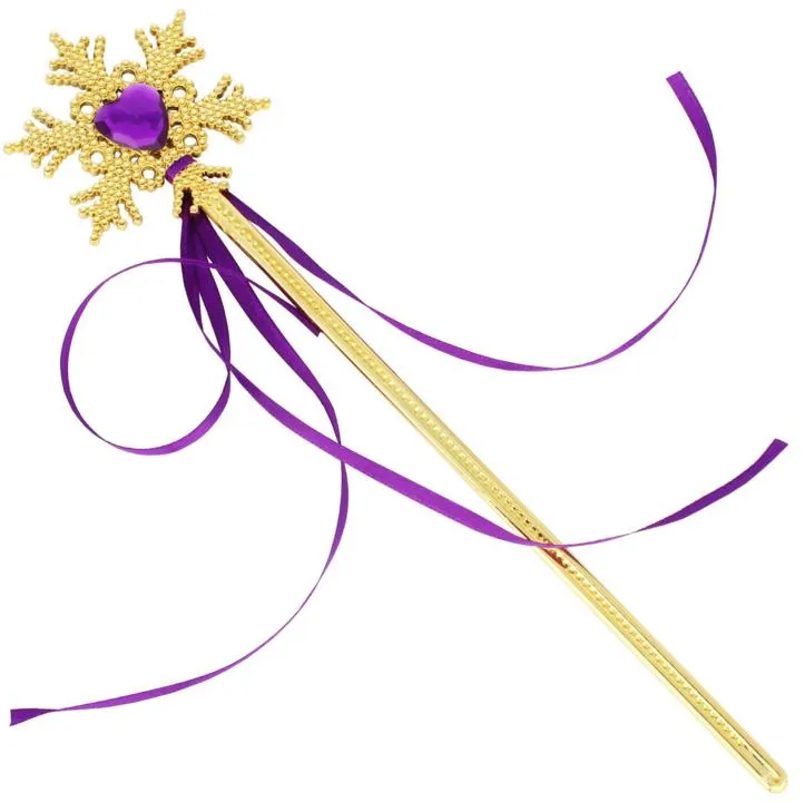 Fairy Gold snowflake ribbons wand streamers XMAS wedding party Cos Princess gem sticks magic wands confetti kids birthday favors