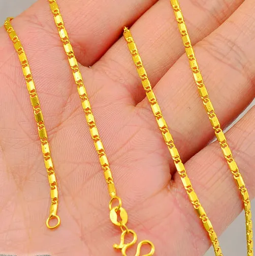 collier de chaîne de fragment collier plaqué or, collier rempli d'or 24k pour 2014 bijoux femme