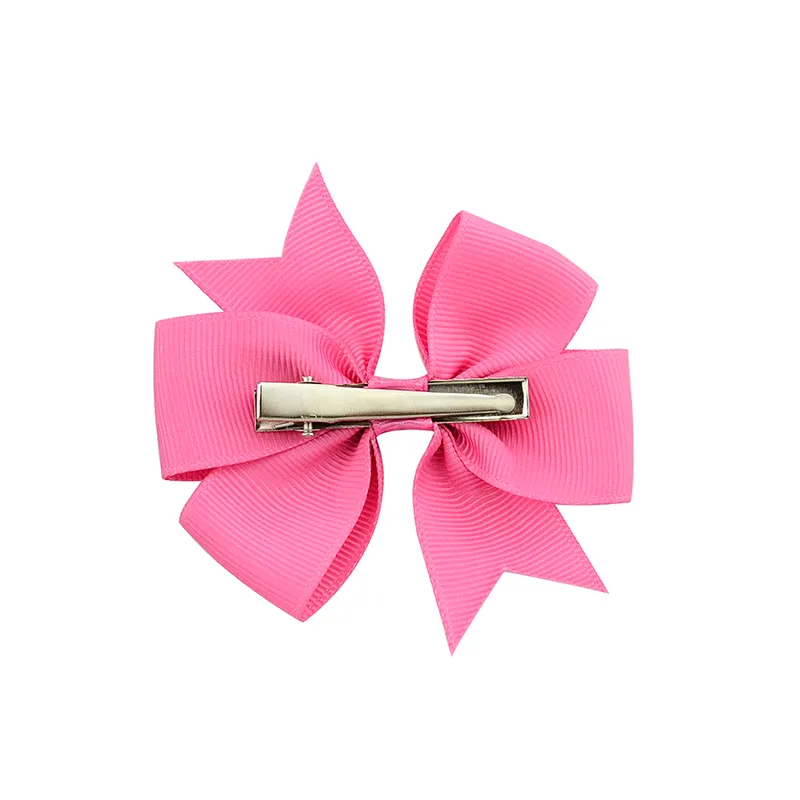 Forcine bambina Bowknot Fiocchi in nastro di grosgrain da 3 pollici con fermagli a coccodrillo Accessori capelli bambini Boutique bambini Fiocco Barrette3899089