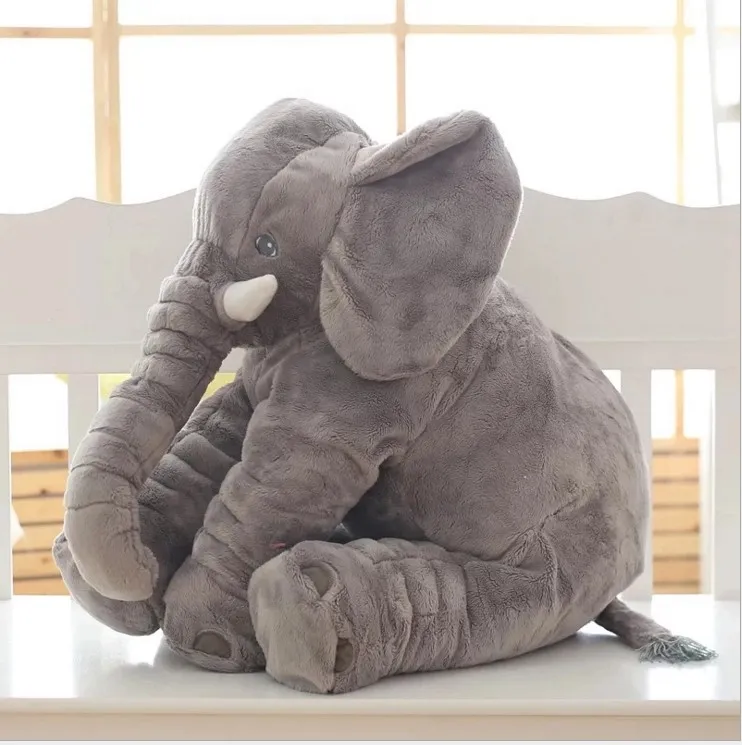 Detaljhandel elefant kudde baby docka barn sömn kuddar födelsedag gåva småbarn kudde lång näsa elefant docka mjuka plysch leksaker 40cm2378225