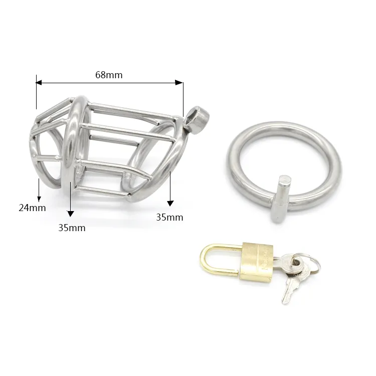 Male Medium Size Stainless Steel Chastity Cage Men039s Metal Locking Belt Device Dumpy Iron Fence Bird Cage Kit Sexy Toys Docto6398181