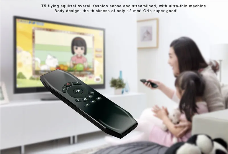 T5 Mic 2.4G Wireless Fly Air Mouse with Microphone Voice Universal Remote Control Keyboard IR Learning Keyboard For Android TV Box PC