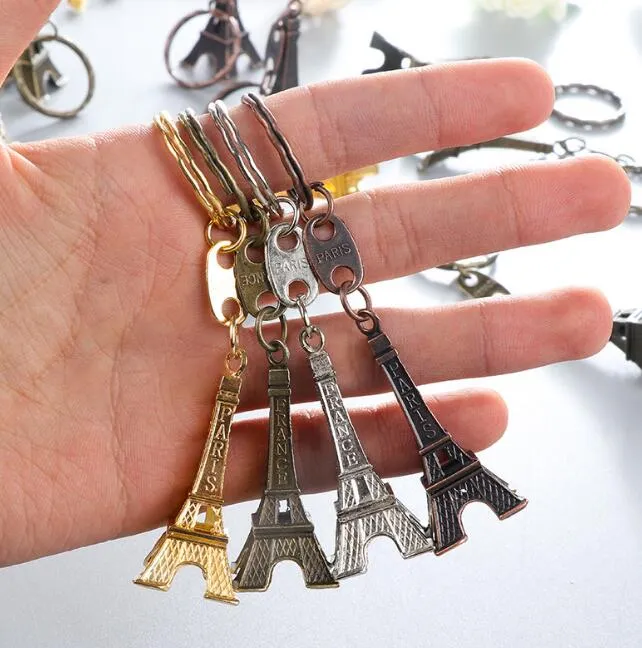 500 st Mode Mode Klassisk Fransk Frankrike Souvenir Paris 3D Eiffeltornet Keychain KeyRing Nyckelring Ring Gratis frakt