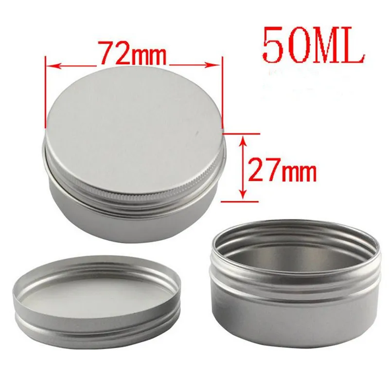 Pot en aluminium, récipients cosmétiques avec filetage, pot de crème de 50 ml, bidon en aluminium de 50 ml, boîte d'échantillons cosmétiques F2017268