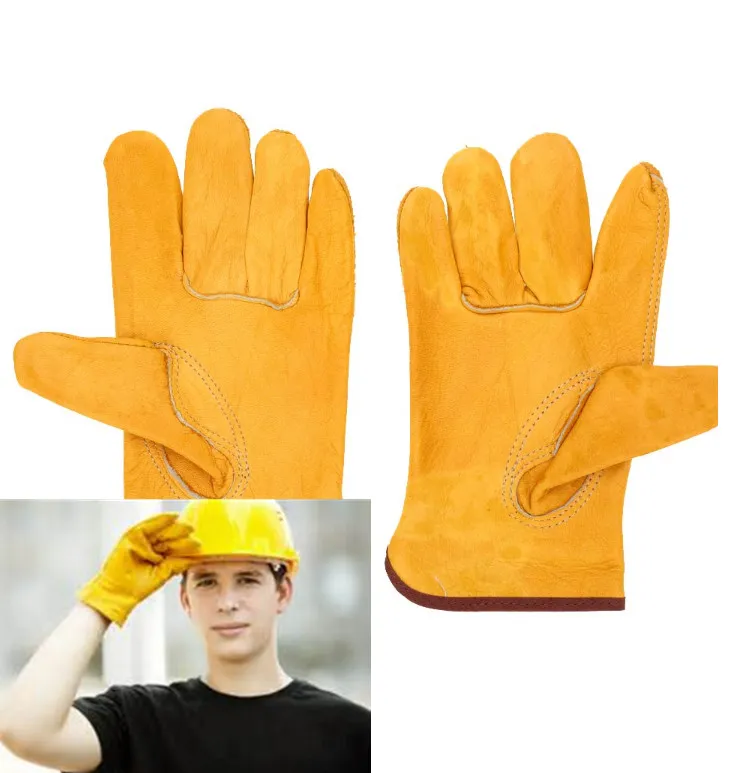 Luvas de proteção de trabalho Segurança Soldagem De Couro Glovess Amarelo Cor Tamanho L Proteger as mãos dos trabalhadores Canteiro de obras out52