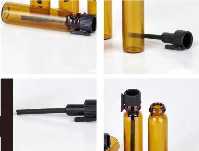 Yüksek Quanlity Doldurulabilir Amber 1 ml Rulo Parfüm Parfüm Cam Şişeler Uçucu Yağ Şişesi Parfüm Şişeleri B700