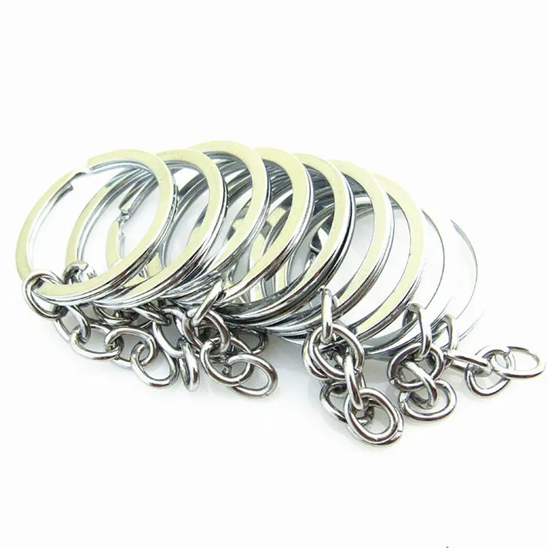 Metal Split Key Chain Ring Parts Accessories Silver Color Keychain 5cm x 2,4 cm DIY Keychains som gör fynd grossist