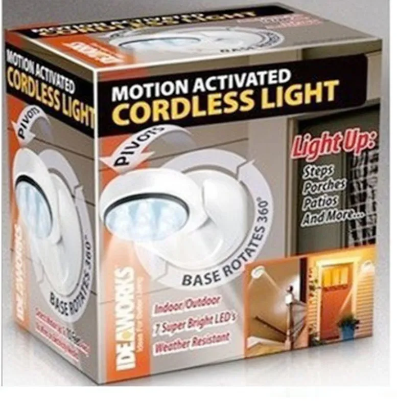 LED capteur veilleuses 7 LED sans fil PIR Auto capteurs de mouvement lampes murales intelligente Portable lampe à Induction infrarouge