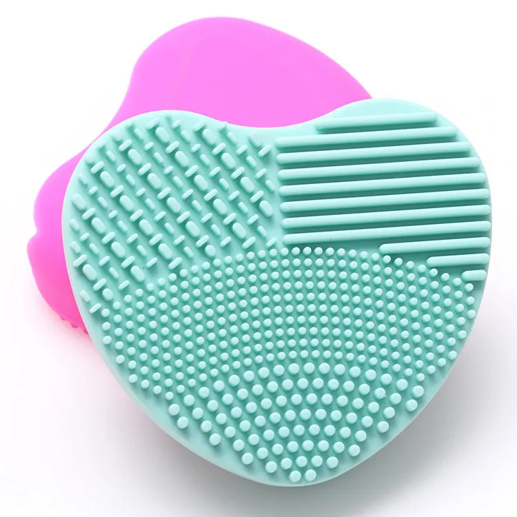 Heart Shape Brush Cleaning Tool Makeup RemoverBruhses Clean Mixed Colors Silica Glove Scrubber Board Cosmetic Cleaner Tools DHL