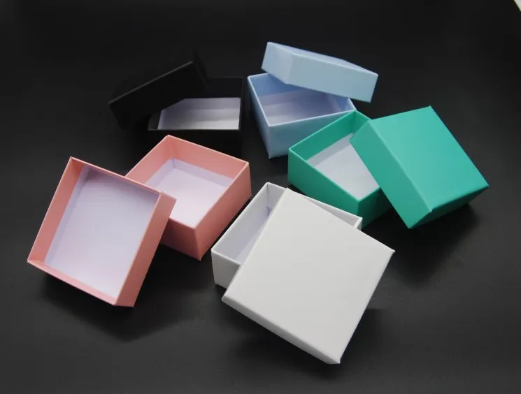 5 Different Color Jewelry Box Mostly For Earrings Ring Necklace Pendant Jewellery Packaging And Display 7.5X7.5X3.5cm