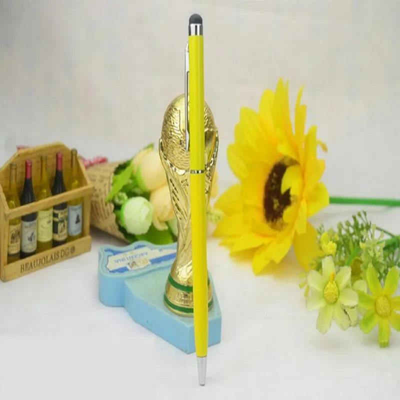 عالية الحساسية 2 في 1 قلم اللمس قلم حبر جاف معدن الألومنيوم ستايل التجزئة حزمة للهاتف الذكي الروبوت الهاتف المحمول مجانا DHL