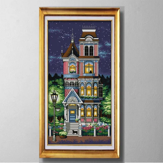 A quiet night Scenic , Europe style Cross Stitch Needlework Sets Embroidery kits paintings counted printed on canvas DMC 14CT /11CT