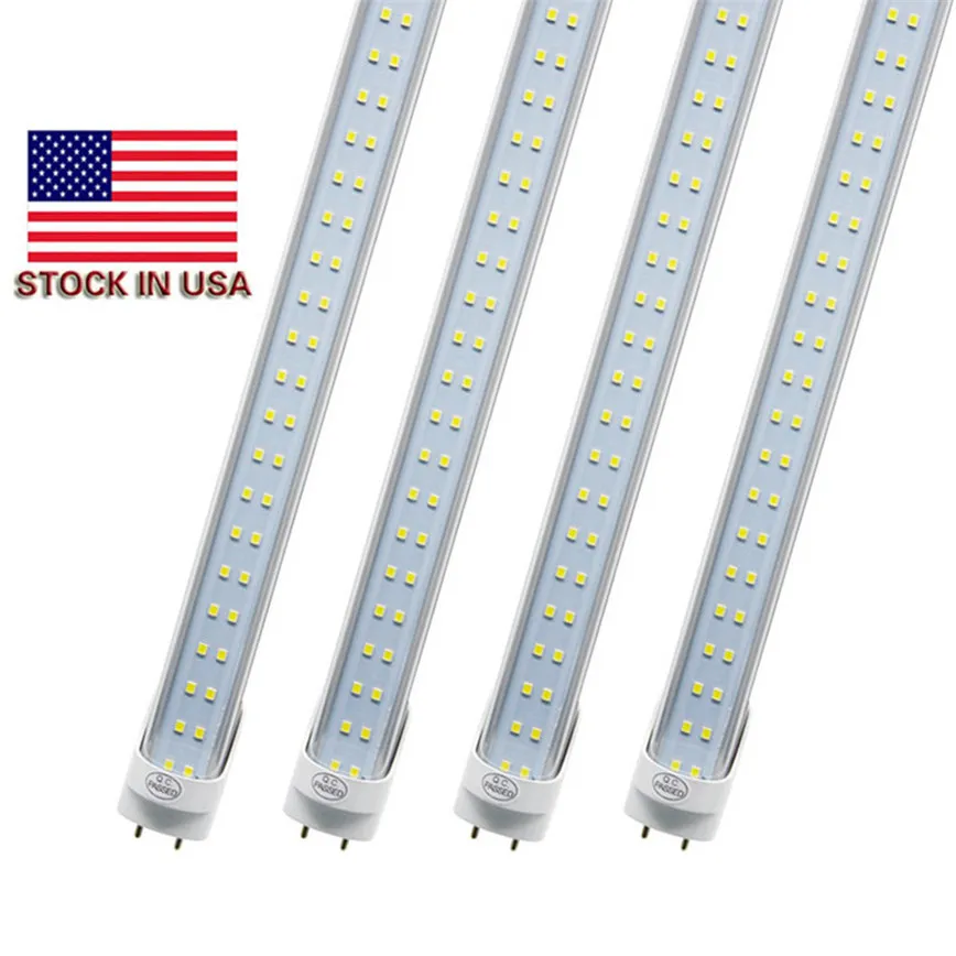 G13 T8 4ft SMD2835 144LEDS LED -rör dubbla stift 28W 3000LUMENS VARM KALT VIT LED -lysrörsljus Klar/frostad täckning Gratis frakt