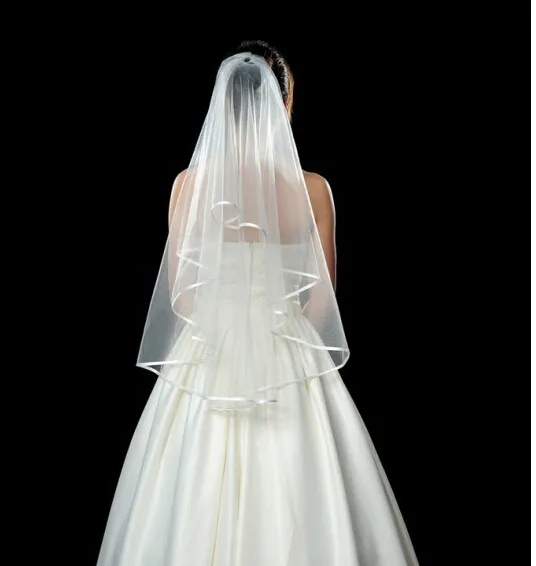Zwei Schichten Tüll Kurze Brautschleier 2019 Heißer Verkauf Billig Elfenbein Weiß Hochzeit Brautzubehör Für Brautkleider Günstige Hochzeit Netz Auf Lager