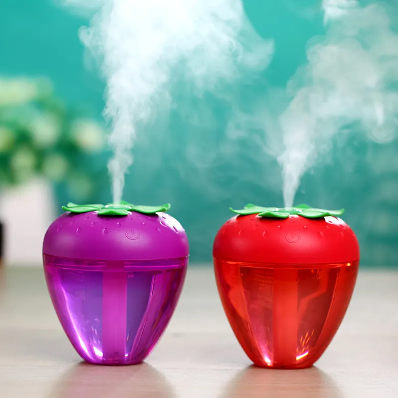 180ml Söt jordgubbar luftfuktare diffusor för hem bilmak maker Fogger med LED-ljus mini USB diffusor kreativa gåvor