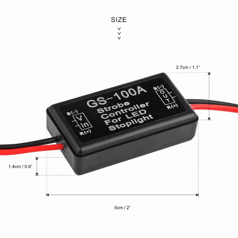 Universal GS-100A 12--24V Flash Strobe Controller Flasher Module for LED Flashing Back Rear Brake Stop Light Lamp Car Accessories