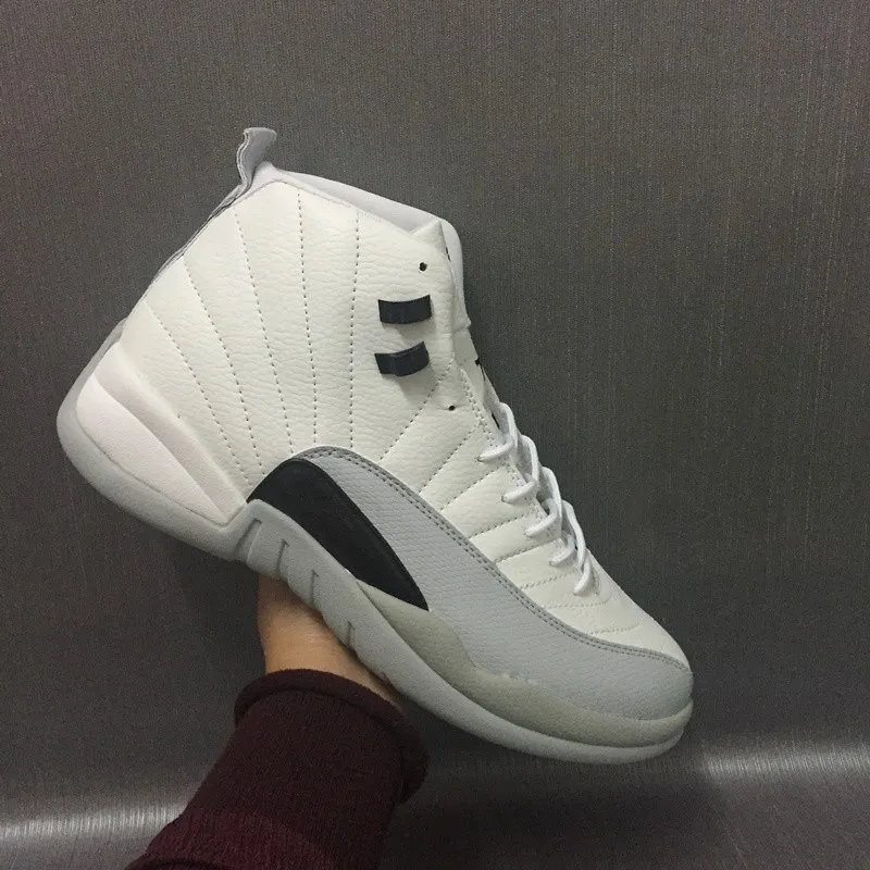 Gym rouge Barons 12s Wings Chaussures de basket-ball pour hommes Jeu de grippe Français Entraîneur de sport bleu 12 Baskets en plein air FEMMES Chaussures d'athlétisme 12 Blanc gris