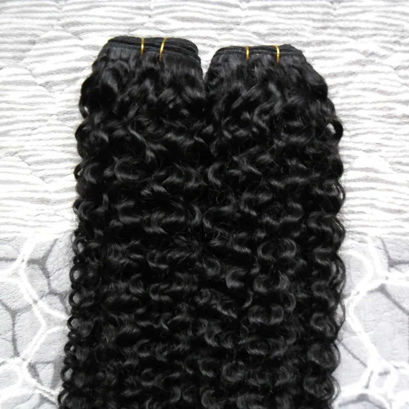 Weave feixes de Cabelo Humano Preto mongol kinky curly hair weave bundle 200g brasileiro virgem encaracolado cabelo weave bundles 