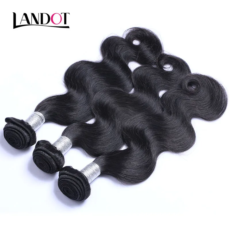 Braziliaanse Maagd Haar Body Wave 100% Menselijk Haar Weave Bundels Peruviaanse Maleisische Indiase Cambodjaanse Brazillian Golvende Remy Haar Natuurlijke Zwart 1B