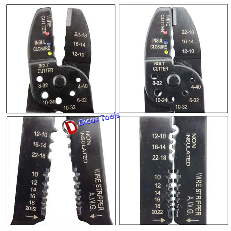 Multifunktionsterminal Crimper Hand Tools Kabel Stripper Wire Clamp Tång Strippning Elektriska verktygssats Plus Terminal Tillbehör