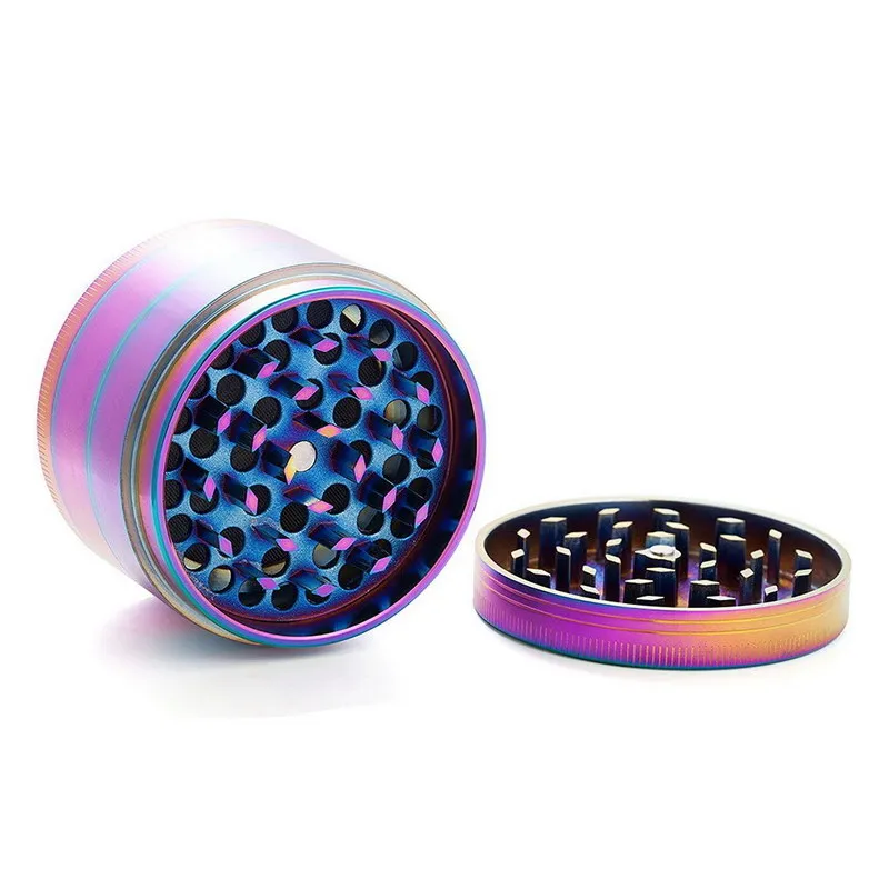 Mooie 50mm Rainbow Grinders 4 Stuk Grinder Zinklegering Materiaal Topkwaliteit Tobacco Herb Spice Crusher Snelle verzending