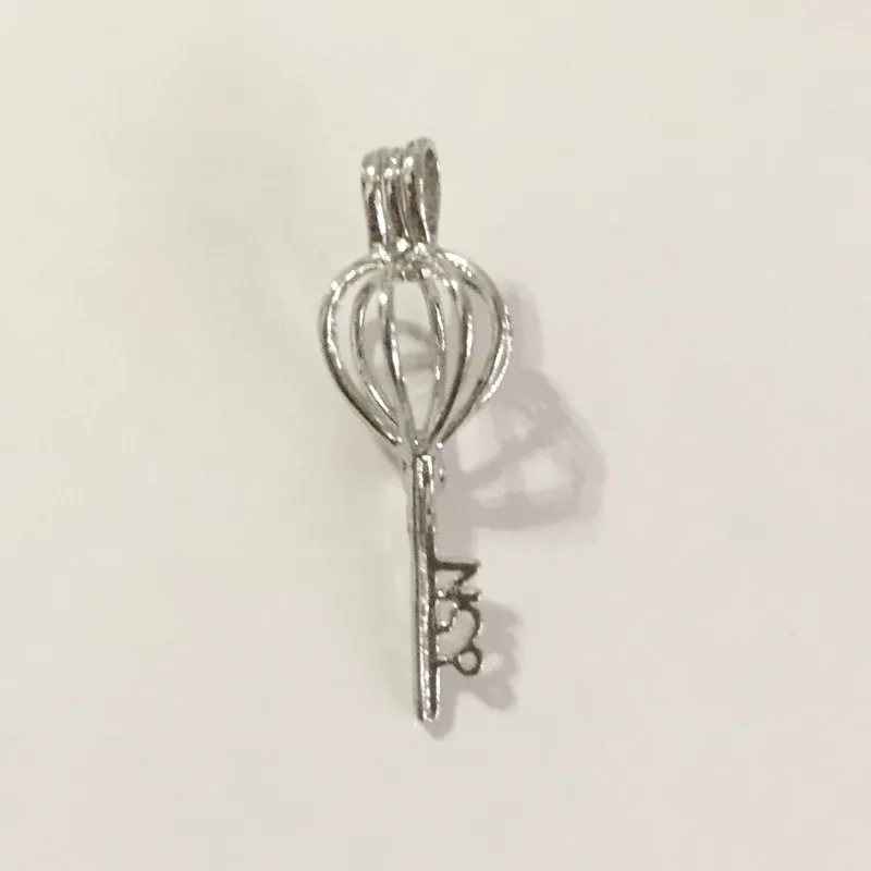 Le médaillon à clé 18KGP peut contenir 8 mm de perle de gemme perle cage pendentif montages pour bracelet à bricoler soi-même collier breloques raccords