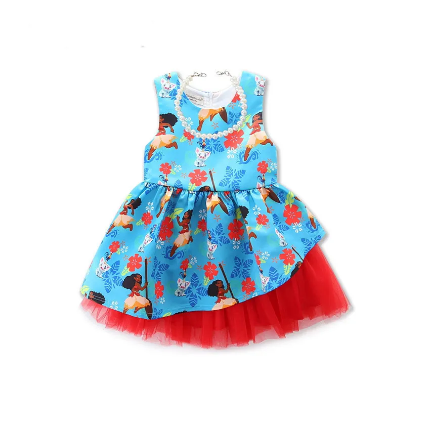 Moana Princess Baby Girls Vestido, Arco Tutu Infantil, Vestido de