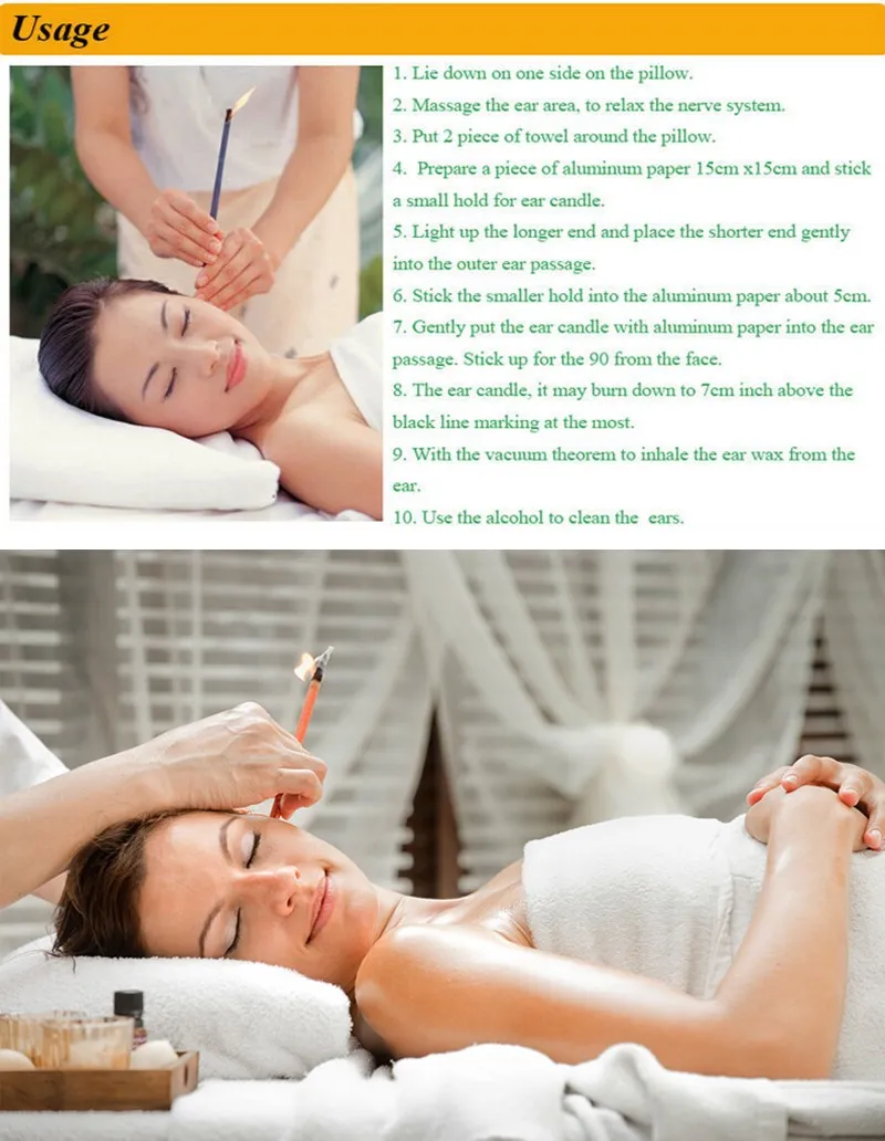 Ear Candle Healthy Care Wax Removal Cleaner Frangrance aromatic braising ear Herbal Treament Coning ear wax remover