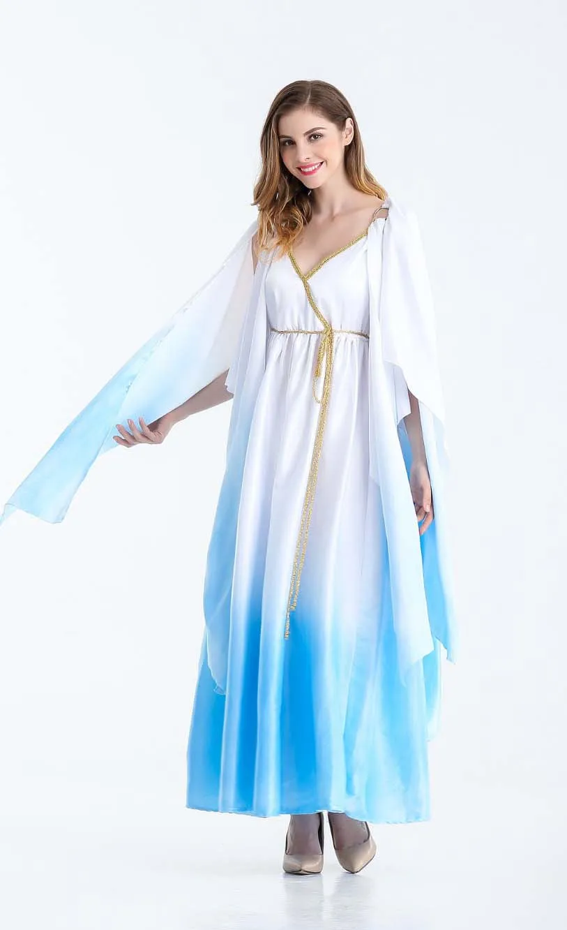 Costumes de déesse grecque Sexy pour femmes, Robe fantaisie longue et magnifique, Robe de fête d'halloween, Cosplay Athena, Robe blanche fantaisie