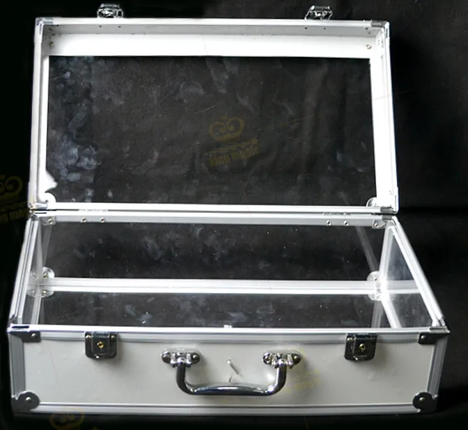 Magic Props Clear Money Chest Glassy BriefcaseAppearing Money From Carrying Case Gimmick Tricks Stage Accessary Product2725353