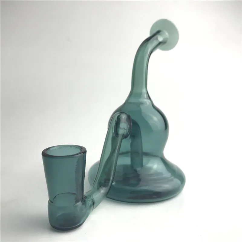 Nouveau 14.4mm Coloré Recycleur Plates-Formes D'huile En Verre Bongs Conduites D'eau 4.5 Pouce Vert Foncé Mini Main Bong Plate-Forme D'huile pour Fumer