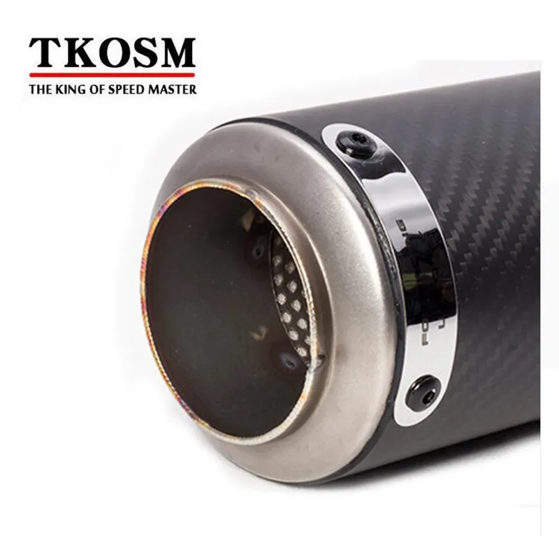 TKOSM 60MM 51MM SC Motorcycle Exhaust Pipe Scooter Laser Modified Carborn Firber SC Muffler pipe For KAWASAKI ZX6R R6 Z1000 K6 K7 K8